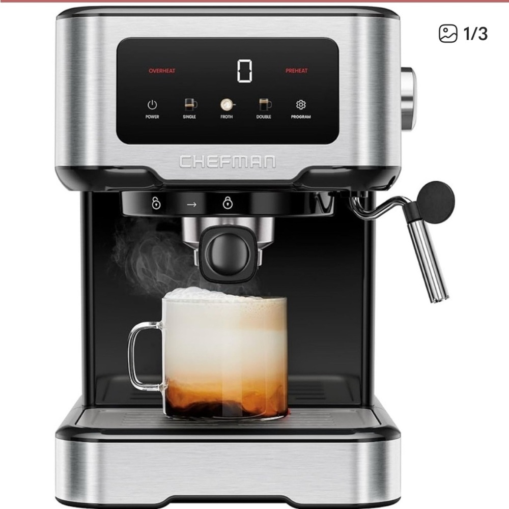New in the box Chefman Silver Espresso Machine